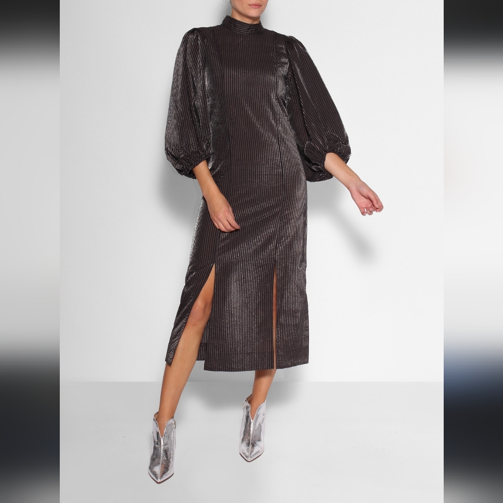 NWT Ganni Seersucker Check Dress